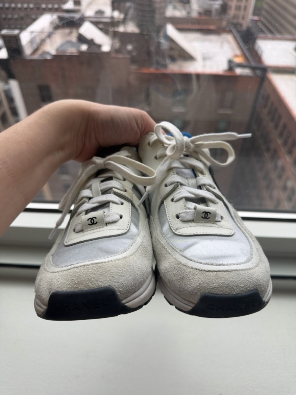 Chanel Cream & Black  Logo Trainer - Picture 7 of 7